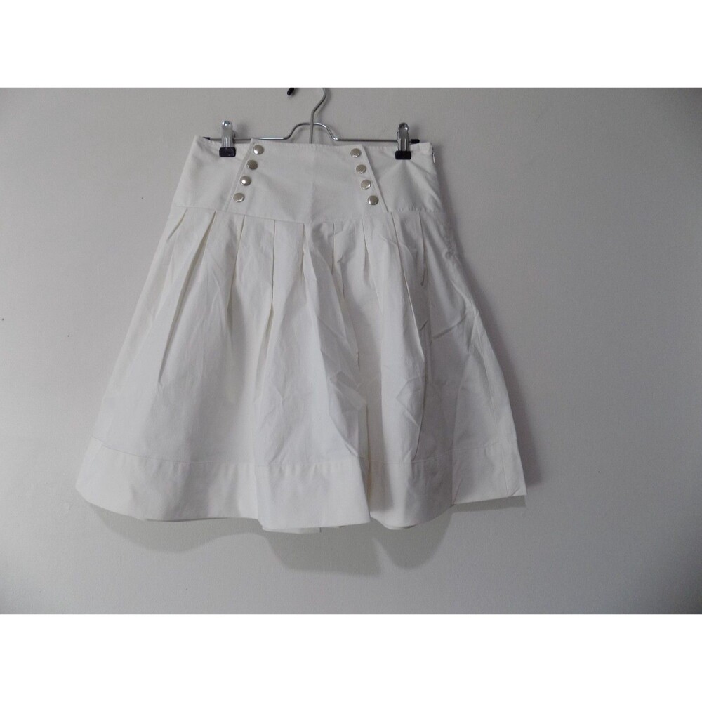 Vintage Georgiou studio 0 skirt white preppy sailor nautical classic buttons